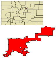 Location within Denver County in Colorado
