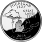 Michigan quarter dollar coin