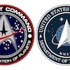 Deux logos montrant une flèche qui pointe vers le haut dans un cercle.