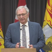 Le premier ministre de la province du Nouveau-Brunswick, Blaine Higgs, le 15 avril 2020. 