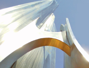 Detail of the maquette for a steel sculpture of an iceberg, by Bill Lishman.