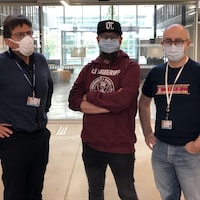 Benoit Furet, Patrick Le Callet et Yannick Ouvrard portent le masque.