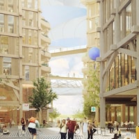 Illustration des installations envisagées pour le projet de ville intelligente Quayside, à Toronto.
