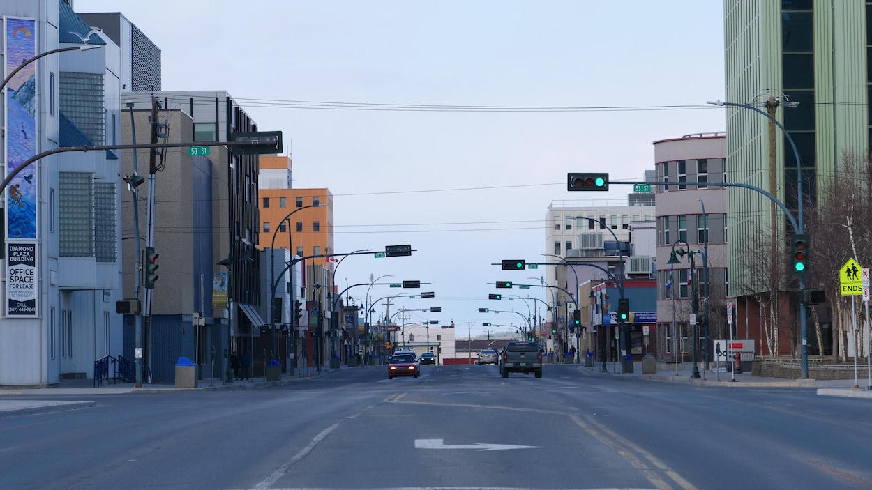 Le centre-ville de Yellowknife.