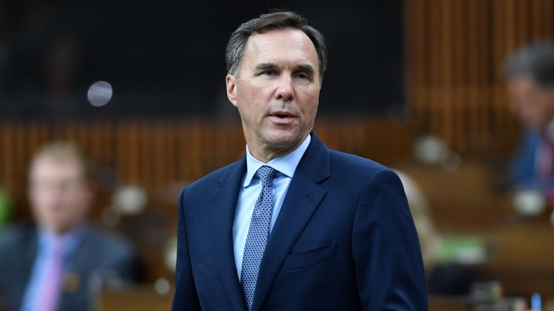 Finance Minister Bill Morneau delivers the government's fiscal snapshot in the House of Commons in Ottawa on Wednesday, July 8, 2020. THE CANADIAN PRESS/Adrian Wyld