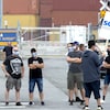 Une manifestation des débardeurs sur le port de Montréal