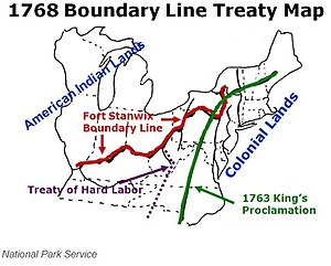 Boundary Line Map of 1768 move the boundary West