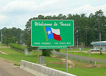 Welcome to Texas sign, 2008.jpg