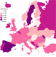 COVID-19 outbreak Europe per capita cases map.svg