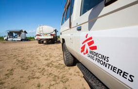 Medecins Sans Frontieres truck providing relief after the 2015 floods in Malawi