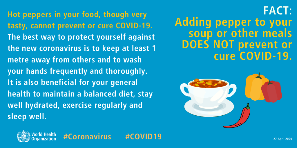 FACT: Adding pepper to your soup or other meals DOES NOT prevent or cure COVID-19