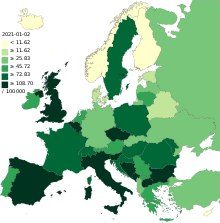 Persons died due to coronavirus COVID-19 per capita in Europe.svg