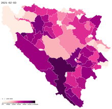 COVID-19 Cases in Bosnia and Herzegovina per capita.svg