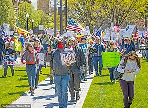 Anti-lockdown protests at the Ohio Statehouse on April 18 and 20