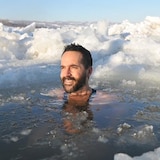 Félix Bergeron, baigneur en eau froide à Rivière-la-Paix dans le nord de l'Alberta.
