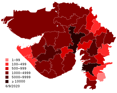 India Gujarat COVID-19 map.svg