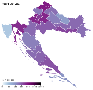 COVID-19 Croatia active cases per capita.svg