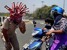 Chennai cop corona helmet