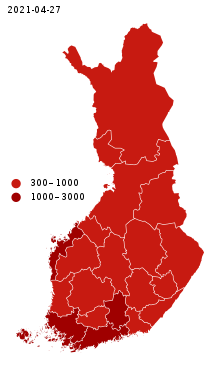 COVID-19 per capita cases map of Finland.svg
