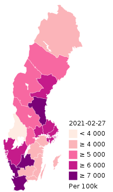 COVID-19 Outbreak Cases in Sweden per capita with Legend.svg