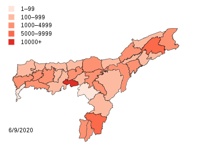 India Assam COVID-19 map.svg