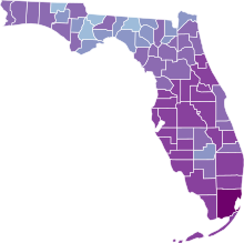 COVID-19 rolling 14day Prevalence in Florida by county.svg