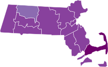 COVID-19 rolling 14day Prevalence in Massachusetts by county.svg