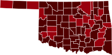 COVID-19 Prevalence in Oklahoma by county.svg