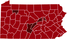 COVID-19 Prevalence in Pennsylvania by county.svg