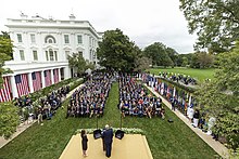 An event being held in the White House's Rose Garden
