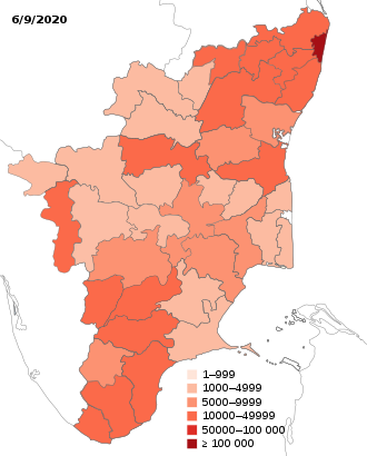 India Tamil Nadu COVID-19 map.svg