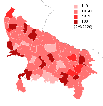 India Uttar Pradesh COVID-19 deaths map.svg