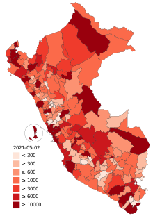 COVID-19 pandemic in Peru by provinces.svg