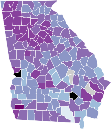 COVID-19 rolling 14day Prevalence in Georgia by county.svg
