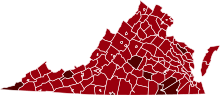 COVID-19 Prevalence in Virginia by county.svg