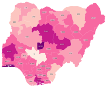 Confirmed COVID-19 cases in Nigeria by state.png