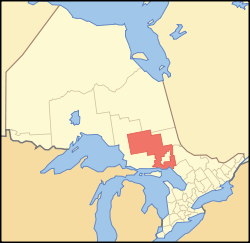 Location of Sudbury District in Ontario