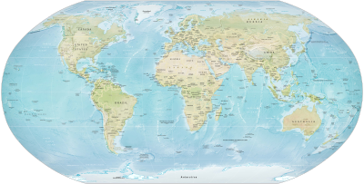 Map of the world as of 2021