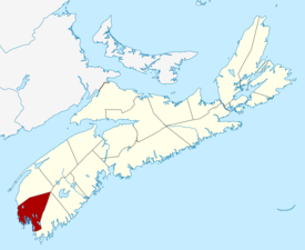 Location of Yarmouth County, Nova Scotia