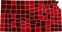 COVID-19 Prevalence in Kansas by county.svg