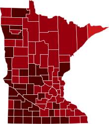 COVID-19 Prevalence in Minnesota by county.svg