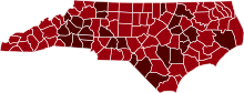COVID-19 Prevalence in North Carolina by county.svg