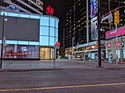 An empty Yonge–Dundas Square in Toronto, Ontario