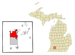 Location of Kalamazoo within Kalamazoo County, Michigan