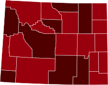 COVID-19 Prevalence in Wyoming by county.svg
