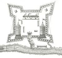 Plan du fort Saint-Jean dans les années 1750