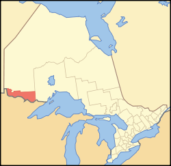 Location of Rainy River District in Ontario