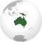Projection orthographique du continent australien.