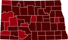 COVID-19 Prevalence in North Dakota by county.svg