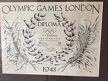 Diploma from 1948 Olympic Games for H A Martineau.jpg